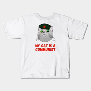 My cat is a communist - a funny Che Guevara cat Kids T-Shirt